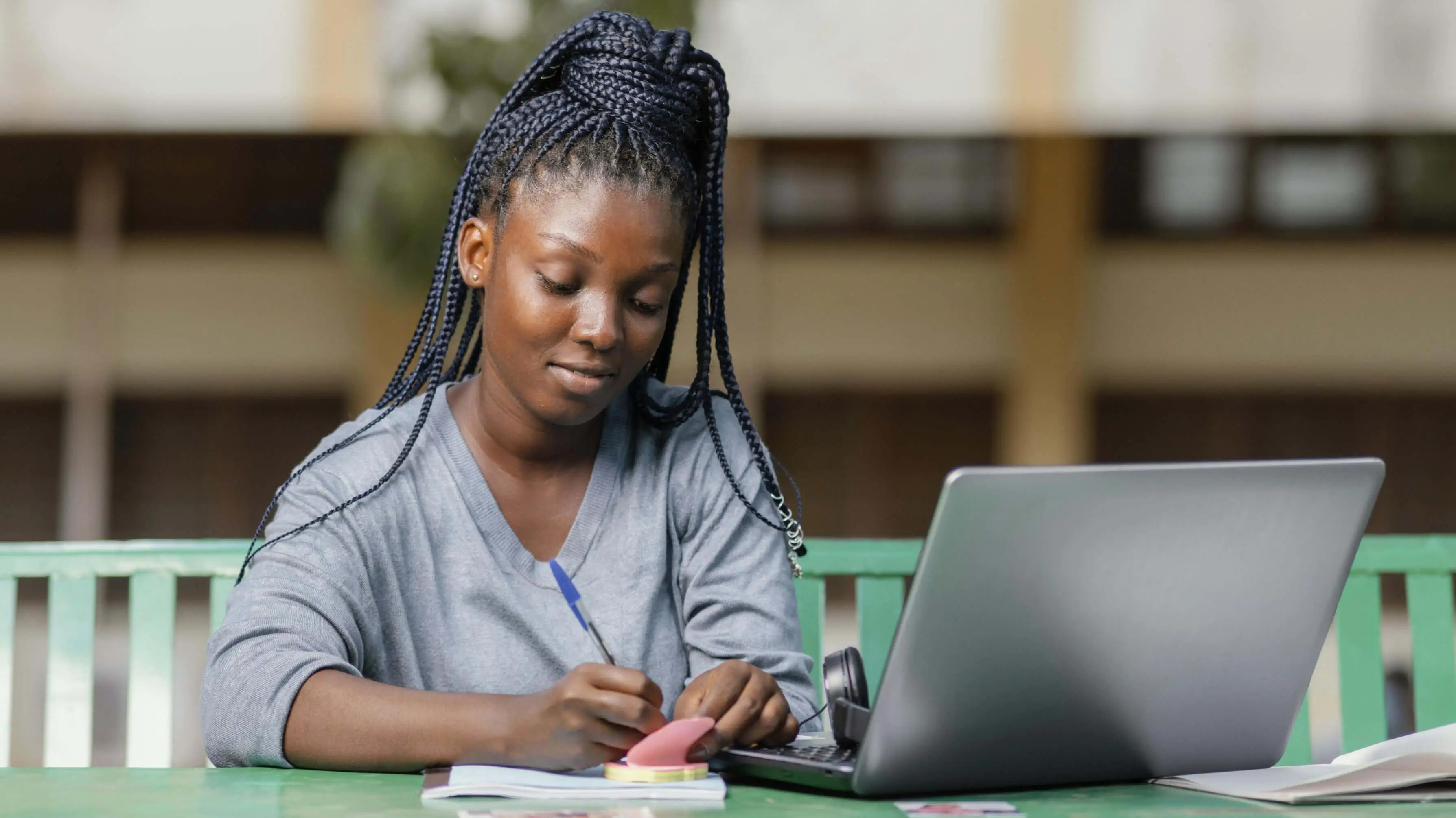 U.C Hub students studying with laptop